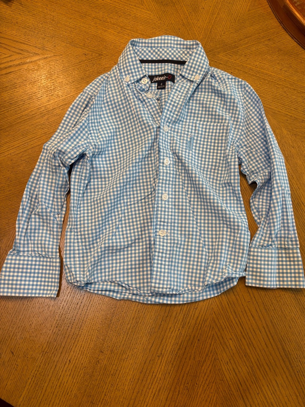 Janie and Jack Light Blue Gingham Button-Down Shirt